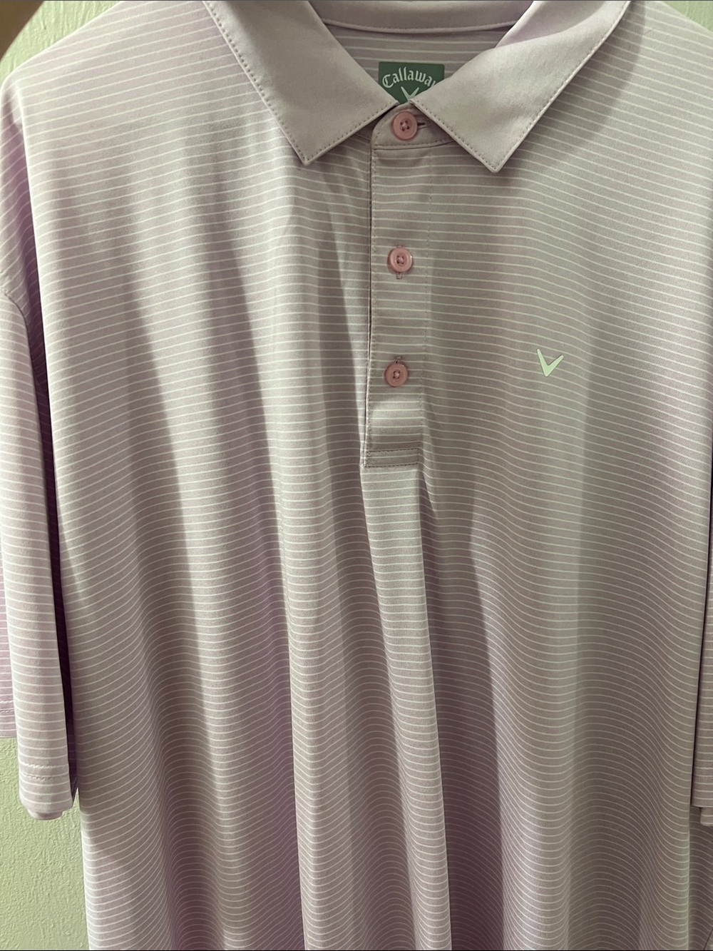 Callaway Men's Light Lavender Pinstripe Polo